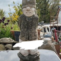 Policeman with trousers down, concrete, v heavy, D18