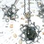 Necklace Pendant Earring Set.  Vintage chain & ear rings Image 8