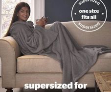 NEW SALE | Wearable Blanket - Soft Teddy Fleece Blanket with Sleeves - 2-in-1 Sleeved blanket and Cushion