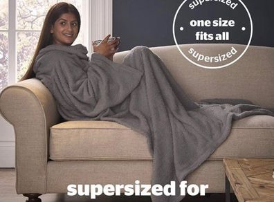 NEW SALE | Wearable Blanket - Soft Teddy Fleece Blanket with Sleeves - 2-in-1 Sleeved blanket and Cushion