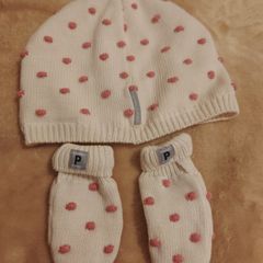 Polarn O Pyret hat and mittens 4-9 months