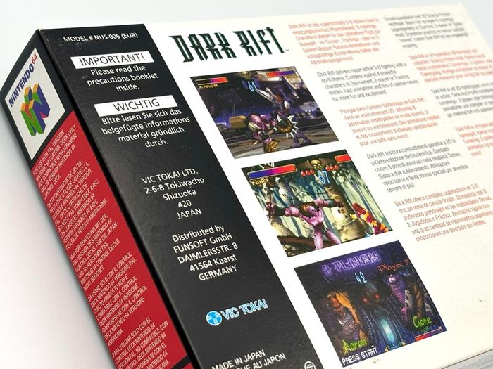 Dark Rift For N64 - Brand New