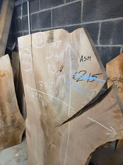 Live Edge Ash Slab - Kiln Dried