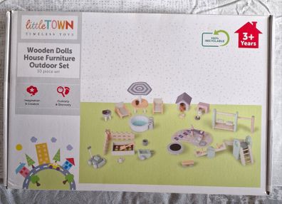 Wooden dolls furniture set