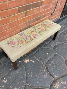Antique Embroidered Window Seat