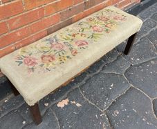 Antique Embroidered Window Seat