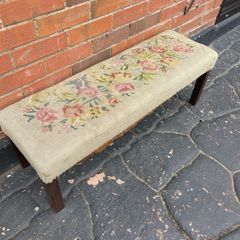 Antique Embroidered Window Seat