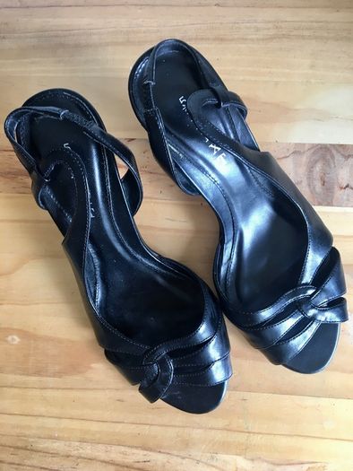 Next leather heeled sandals, uk5