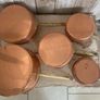 Set of 5 Vintage  Copper Saucepans with Brass Handles Image 3