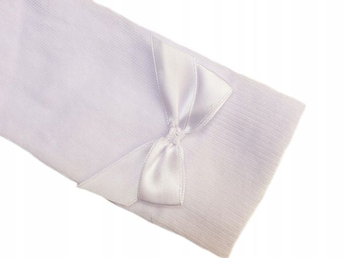 White children's knee socks with  bow