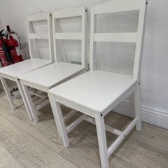 4 White ikea chairs