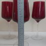 Fabulous Set of Four Hand Blown Ruby Red/Clear Stemmed Large Universal Shaped Wine Glasses in Excellent Condition Image 8