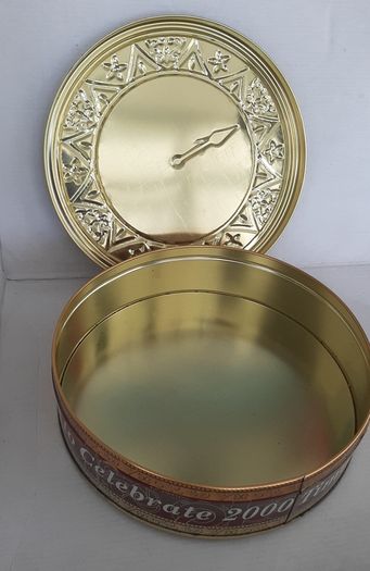 collectable clock tin