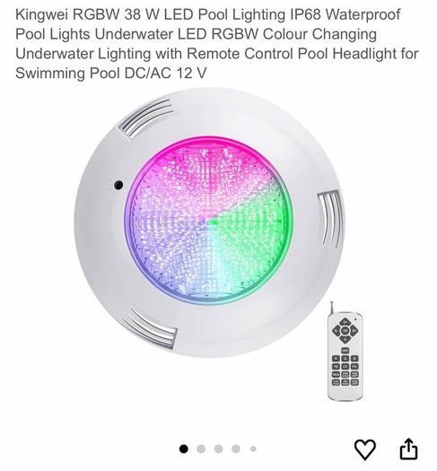 LED Pool Light 38W IP68 - New with Remote - swimming led