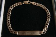 Vintage Solid Gold 9 Ct  Gold  375 Identity Men's Bracelet
