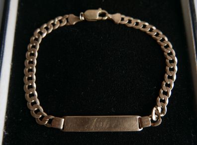 Vintage Solid Gold 9 Ct  Gold  375 Identity Men's Bracelet