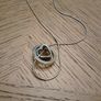 Swarovski crystals silver plated love heart in circle necklace Image 2