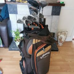 golf clubs and bag