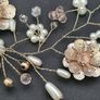 Accessorize Floral Hair Comb, hairpiece, Pearl Flower Bridal Hair Vine, Wedding Hairpiece Image 2