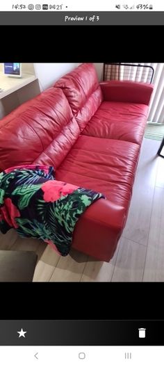 leather sofa, burgundy red