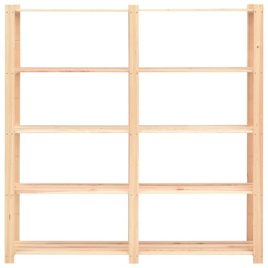 5-Tier Storage Rack 170x38x170 cm Solid Pinewood 500 kg