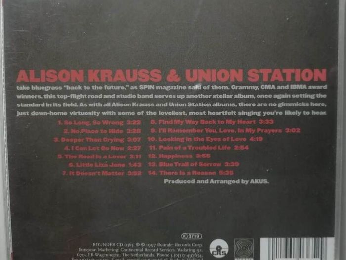 Alison Krauss & Union Station [1997] So Long So Wrong (CD Album)