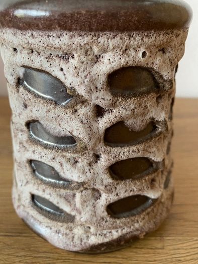 Mid century Strehla Keramik fat lava vase