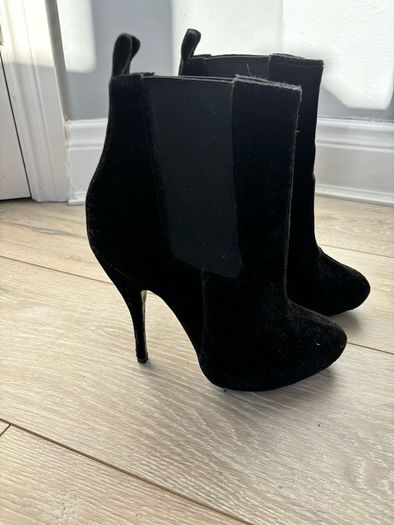 high heel boots from Office, velvet black