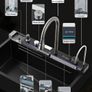 Stainless Steel Waterfall Kitchen Sink Large Single Slot Integrated With Digital Display Faucet Set Soap Dispenser Cup Washer Image 3
