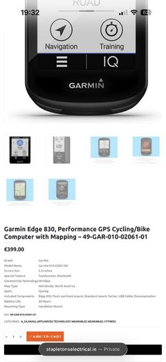 Garmin Edge 830 GPS Cycling Computer