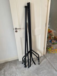 Black clothing rail, approx 6ft wide