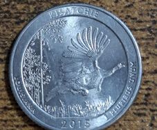 USA, State Quarter Dollar 2015 Louisiana - National Parks Series - free standard postage