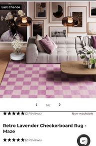 Retro Pink & Lilac Checkerboard Rug