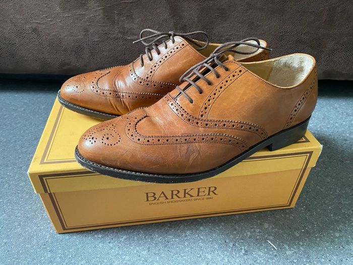Barker England Windsor Collection Brown Leather Brogues Size UK8,5 Cedar Calf