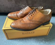 Barker England Windsor Collection Brown Leather Brogues Size UK8,5 Cedar Calf