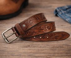 Premium Embossed Genuine Leather Belt Stylish Vintage Designer Belt Durable Formal & Casual Waist Belt