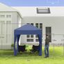 2 x 2 m Garden Pop Up Gazebo, Wedding Party Tent Marquee, Water Resistant Awning Canopy with Sidewalls, Windows, Carry Bag, Blue Image 3