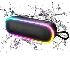 Portable Bluetooth Party Speaker with RGB LED Lights, Waterproof (IPX7), New
