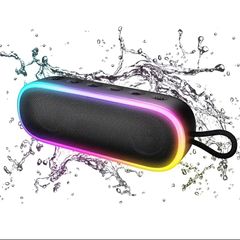 Portable Bluetooth Party Speaker with RGB LED Lights, Waterproof (IPX7), New