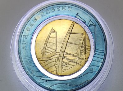 Germany 10 Euro Base Metals (Polymer Ring) Uncirculated Coin 2021 - On the Water (J) - Air Moves