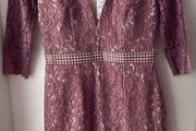 Little Mistress mauve lace dress size 8