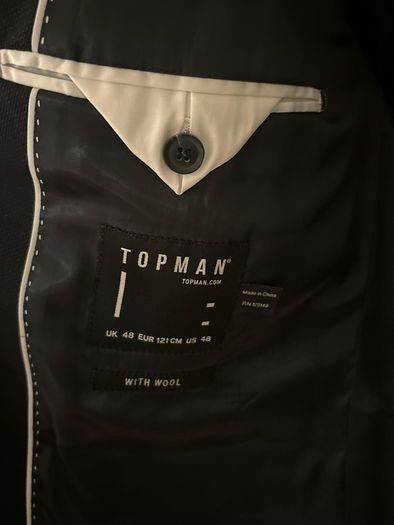 Men's navy coat from Topman 48