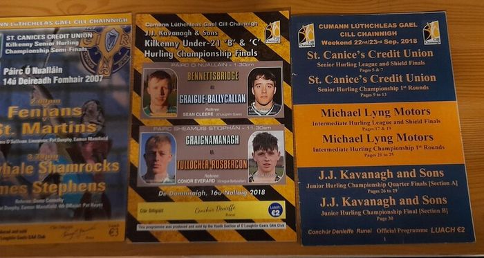 GAA Kilkenny Club Hurling programmes