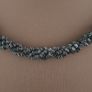 Vintage Multi Strands Striped Glass Beads Necklace Black& Green White Tribal African Trade Style Image 9