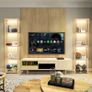 67" Glass Display Shelf with Dimmable LED Floor Lamp, Collectibles Display Cabinet with Remote & App Control, 5 Tier Open Bookshelf Lamp for Living Room, Bedroom, Office, Home Decor, Wood Image 6