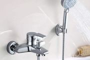 Auralum Chrome Bathtub Mixer Tap, Hand Held Shower Adjustable Holder And Shower Hose