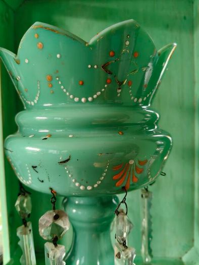 Victorian Glass Lustre Vase