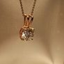 18kt Vermeil Hard Gold Plated Sterling Silver 3.5 carat Moissanite Solitaire Pendant and Chain Image 8