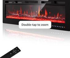 36/92cm Electric Fireplace Adjustable CD 12 Color Flame & Crackling Sound, 900W /1500W Fire Place with Precise 15/30C Thermostat, Intuitive Touch Screen & Remote, Perfect for Media Walls