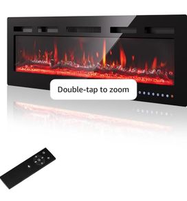 36/92cm Electric Fireplace Adjustable CD 12 Color Flame & Crackling Sound, 900W /1500W Fire Place with Precise 15/30C Thermostat, Intuitive Touch Screen & Remote, Perfect for Media Walls